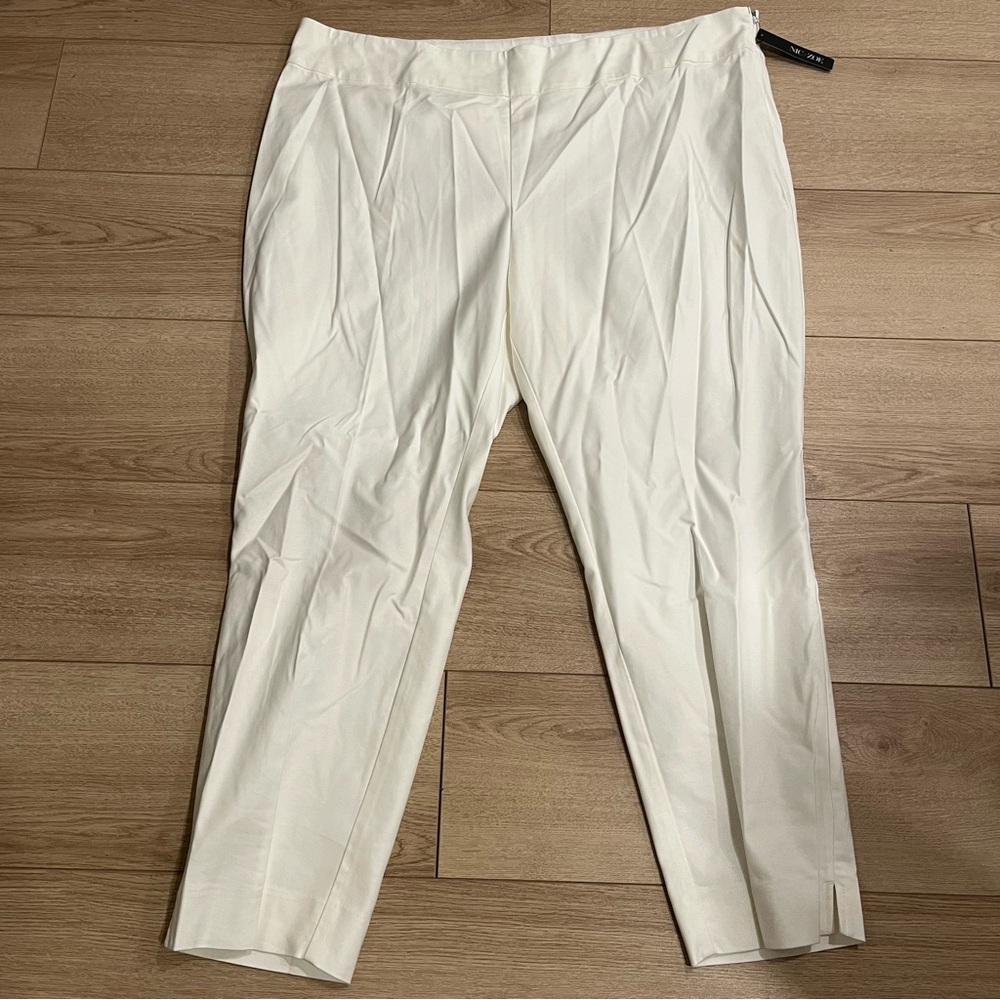 NWT Nic + Zoe Rayon Cotton Blend Ankle Pant Paper White Size 22W